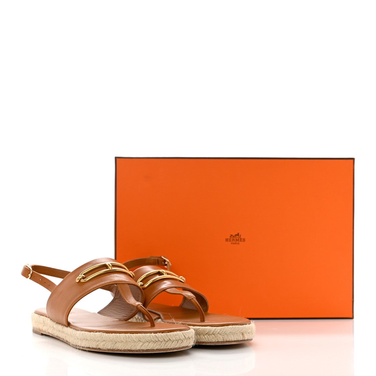 Hermes Goatskin Eloise Espadrille Sandals 38 Beige Doré 11 of 11