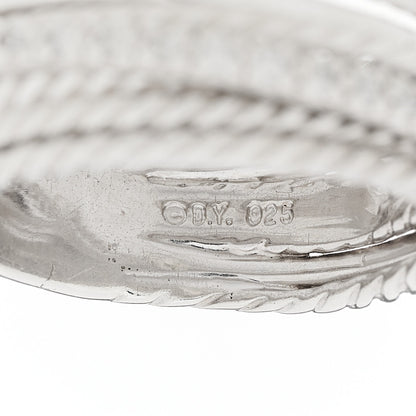 David Yurman Sterling Silver Diamond 11mm Wide Crossover Cable Ring 55 7.25 3 of 4
