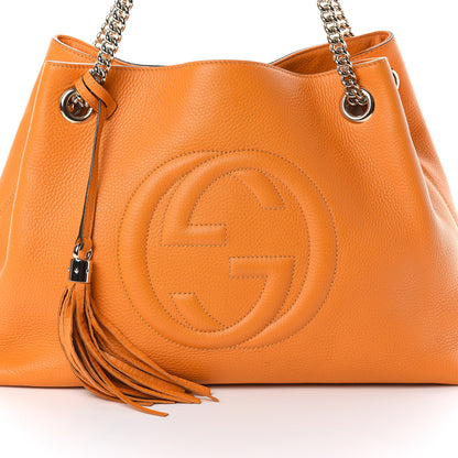 Gucci Pebbled Calfskin Medium Soho Chain Shoulder Bag Curcuma 6 of 8