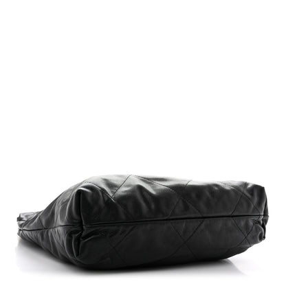 Chanel Shiny Caviar Quilted Monochrome Small Chanel 22 Black 5 of 12