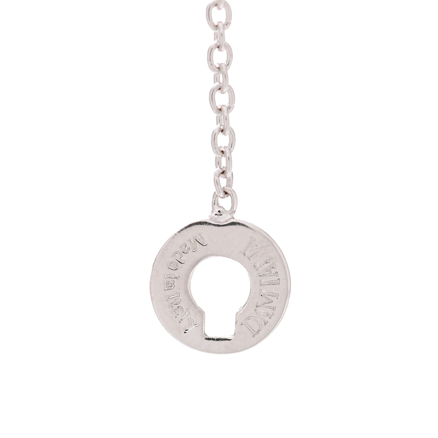 18K White Rose Gold Diamond Damianissima Circle Pendant Necklace