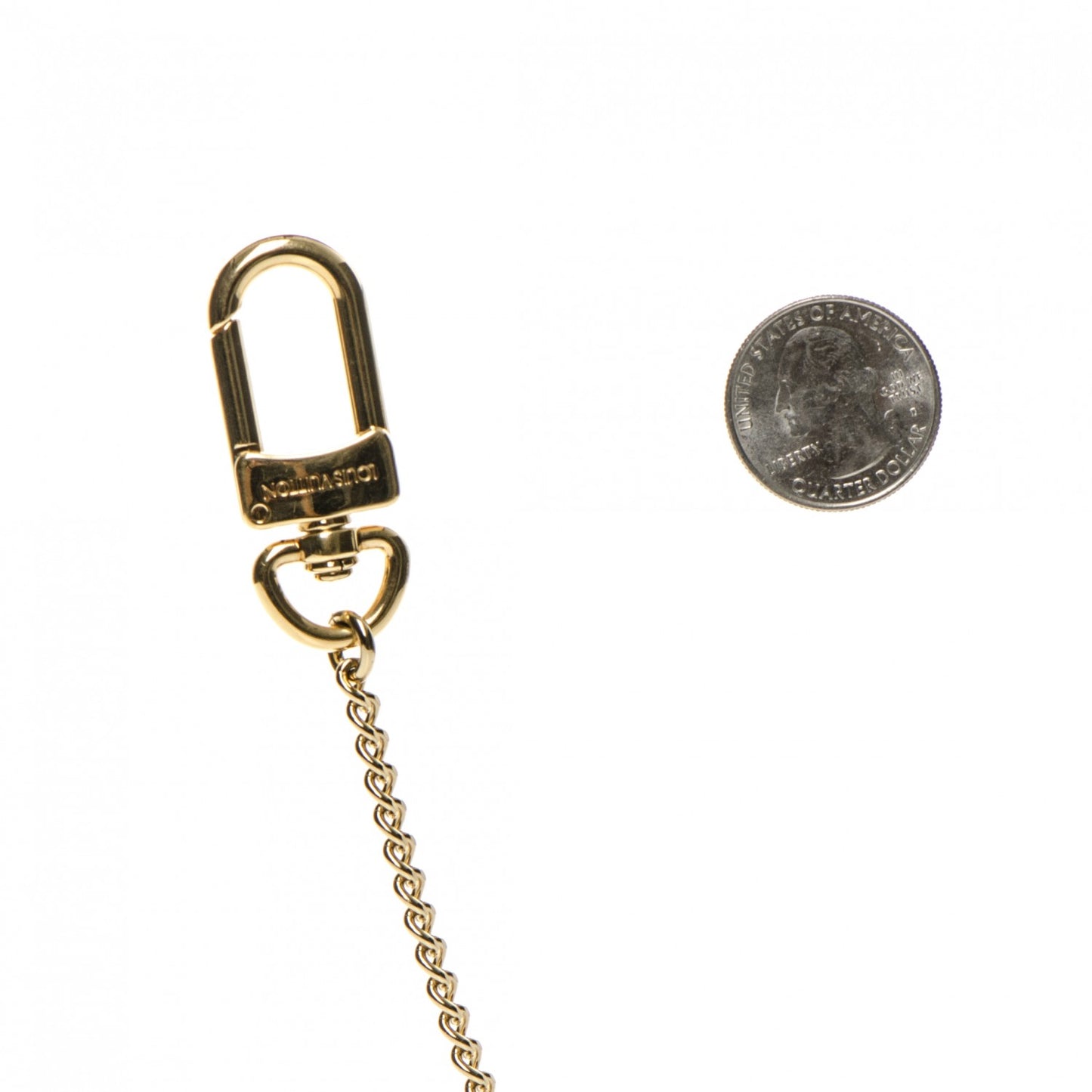 Metal Pochette Extender Key Ring Chain Gold