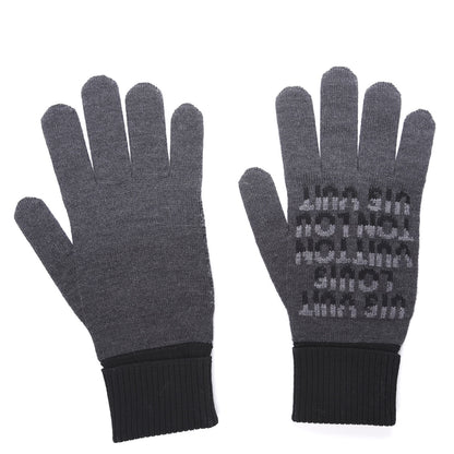 Louis Vuitton Wool Logo Gloves Grey 2 of 4