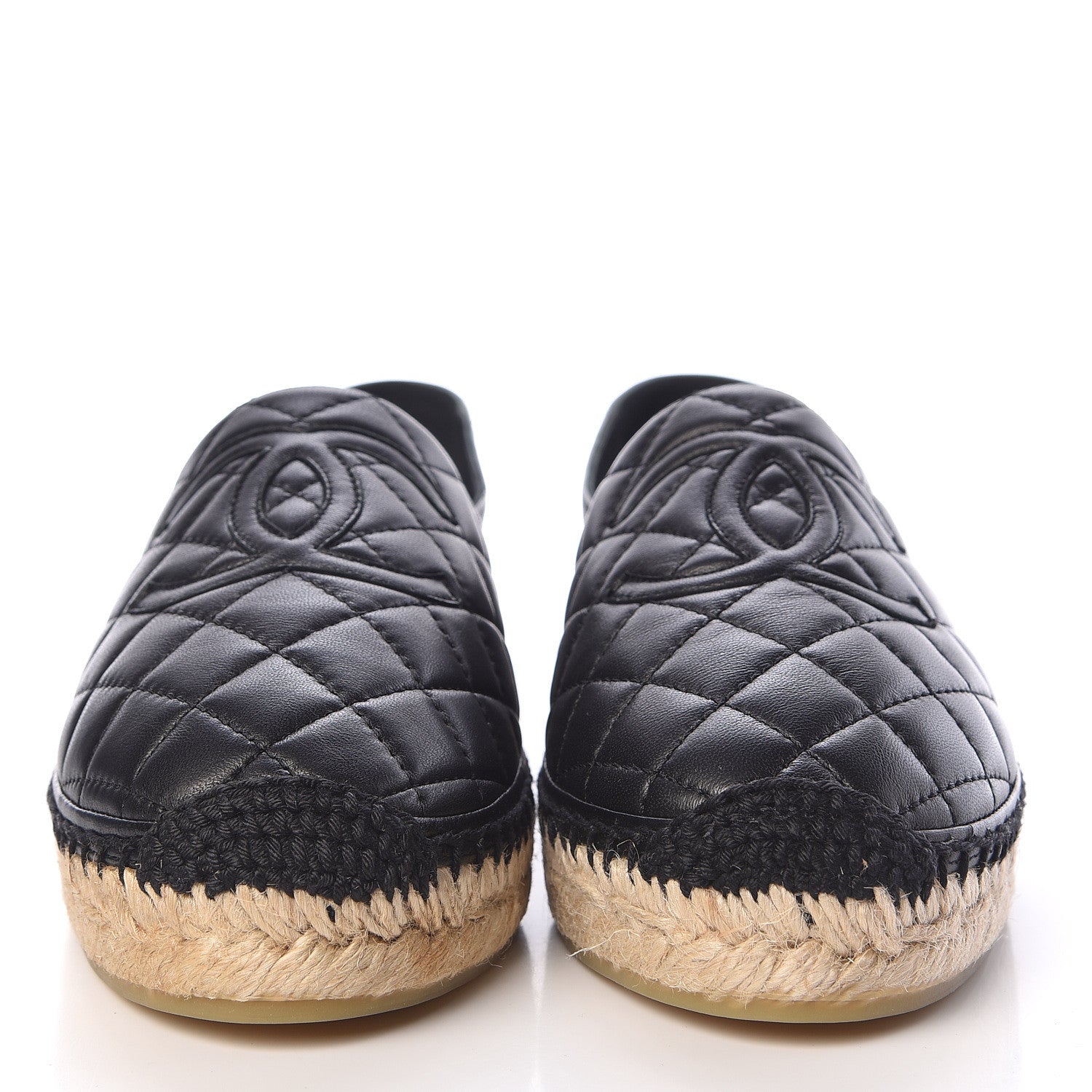 Chanel Lambskin Quilted CC Espadrilles 40 Black 2 of 11