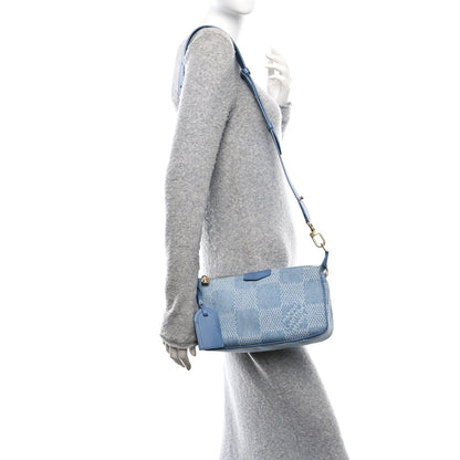 Louis Vuitton Damier Denim 3D Pochette Accessoire XL Blue 2 of 13
