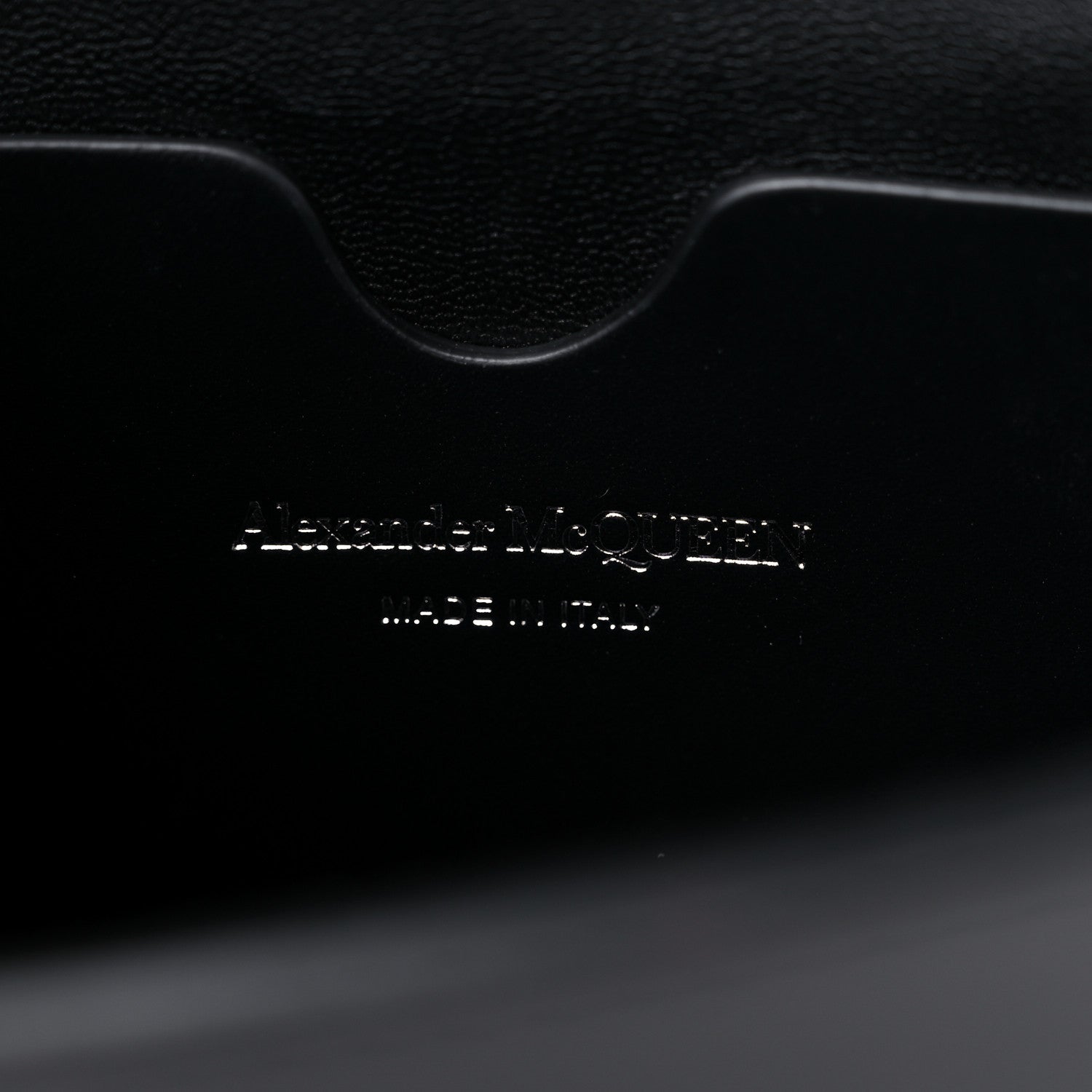 Alexander McQueen Calfskin Crystal Chain Clutch Blue Black 6 of 9