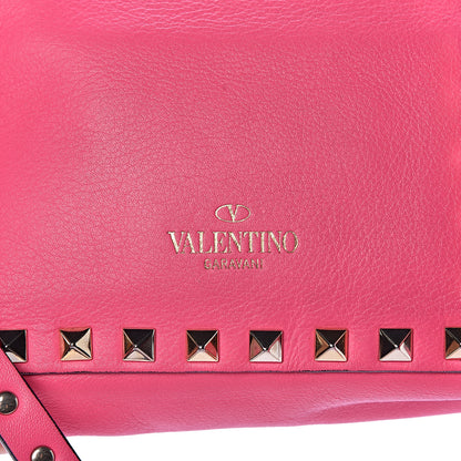 Valentino Garavani Vitello Mini Rockstud Flap Saddle Crossbody Bag Fuxia Fluo 9 of 11