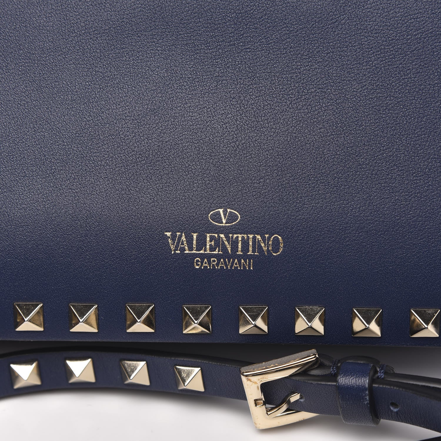 Valentino Garavani Calfskin Rockstud Flip Lock Camera Crossbody Bag Marine 7 of 9