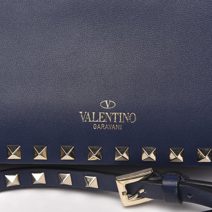 Valentino Garavani Calfskin Rockstud Flip Lock Camera Crossbody Bag Marine 7 of 9
