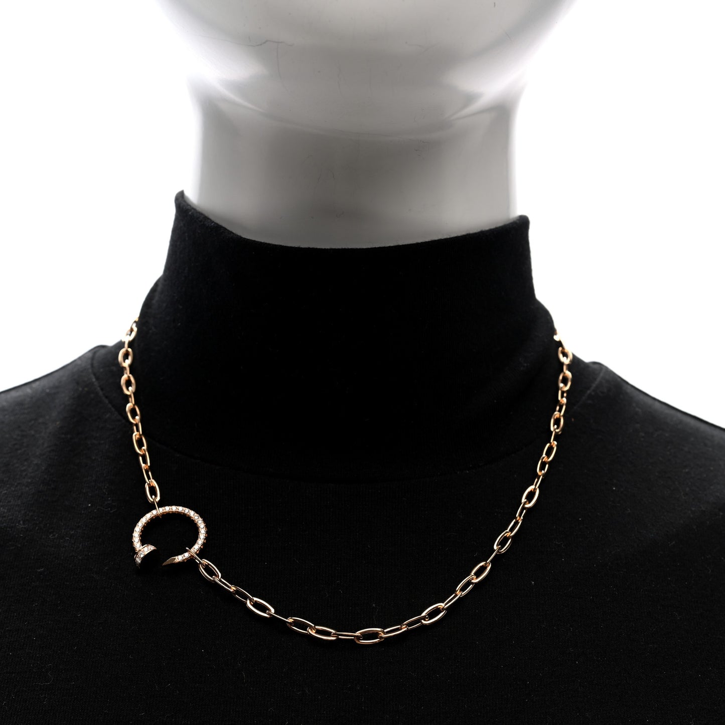 18K Pink Gold Diamond Juste Un Clou Chain Necklace