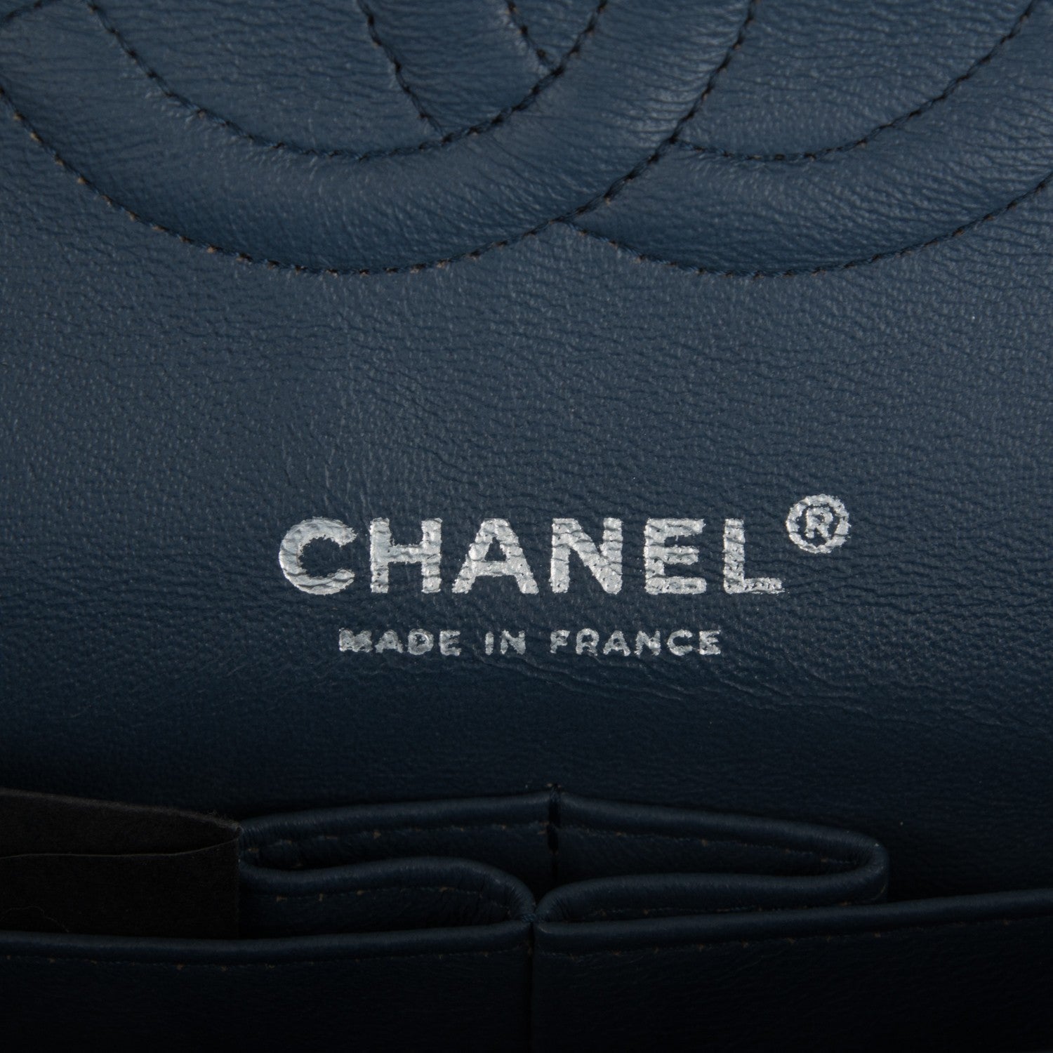 Chanel Lambskin Quilted Medium Double Flap Dark Blue 6 of 8