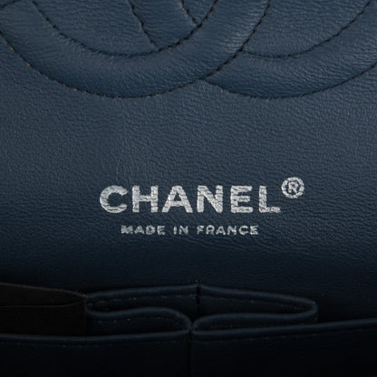 Chanel Lambskin Quilted Medium Double Flap Dark Blue 6 of 8