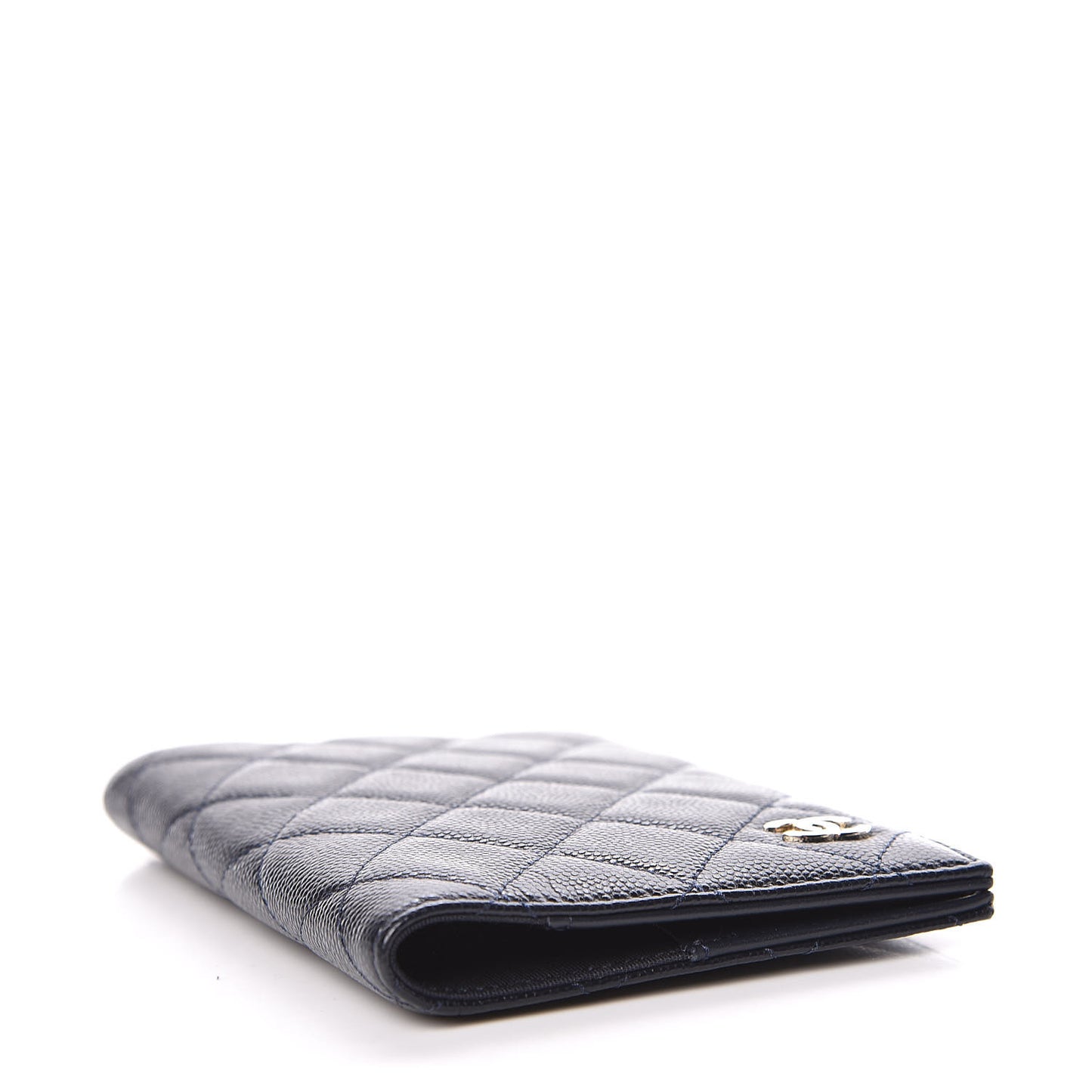 Caviar Quilted Passport Holder Navy