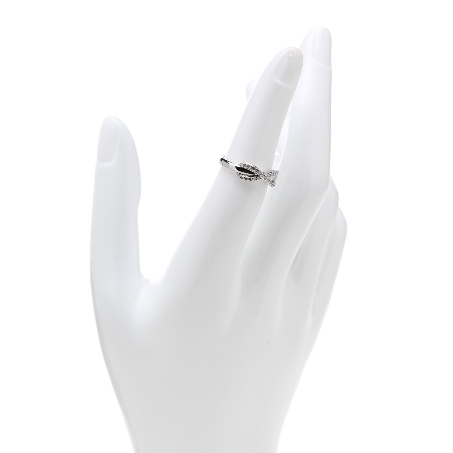 Tiffany 18K White Gold Diamond Infinity Ring 49 5 2 of 6