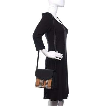 Burberry Grainy Calfskin Vintage Check Small Macken Crossbody Bag Black 2 of 11