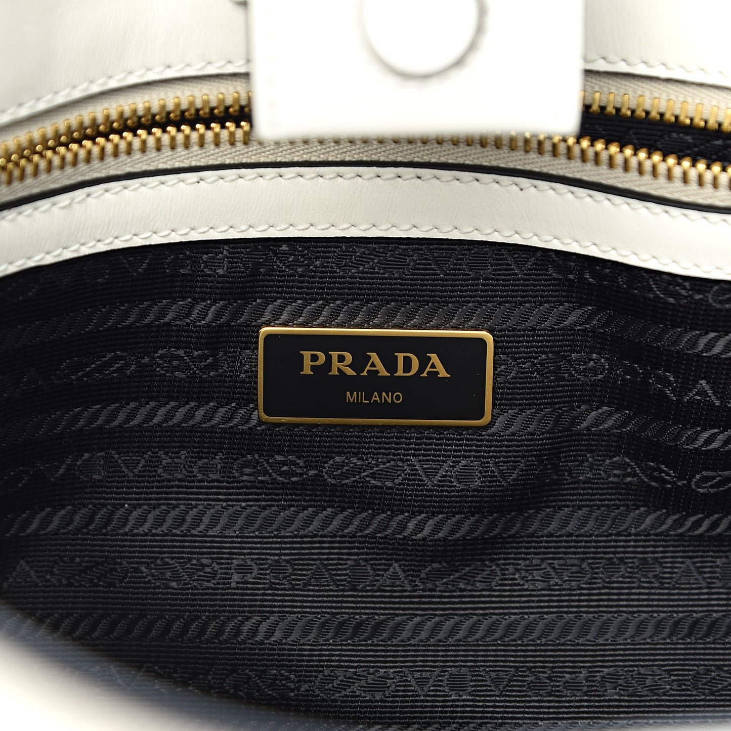 Saffiano Soft Calfskin Zippered Tote White