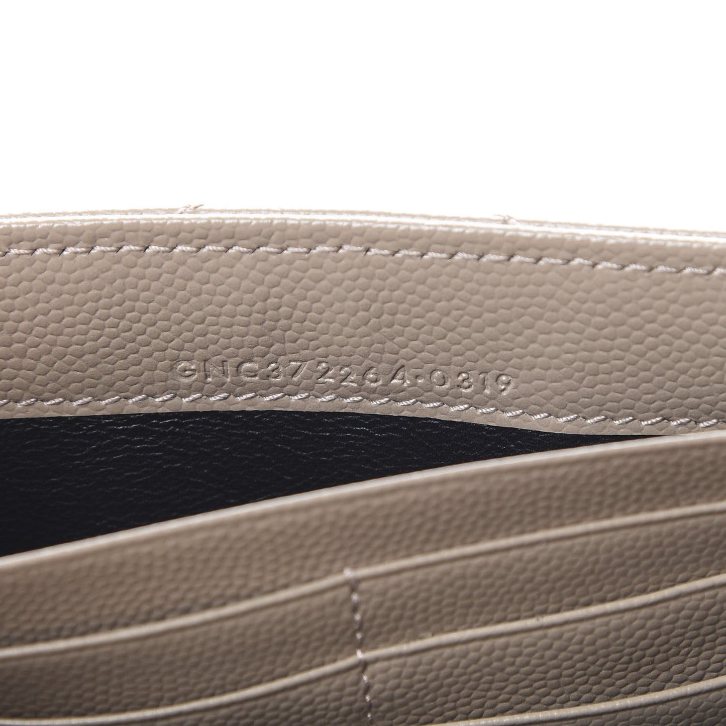 Grain De Poudre Matelasse Chevron Monogram Flap Wallet Dusty Grey
