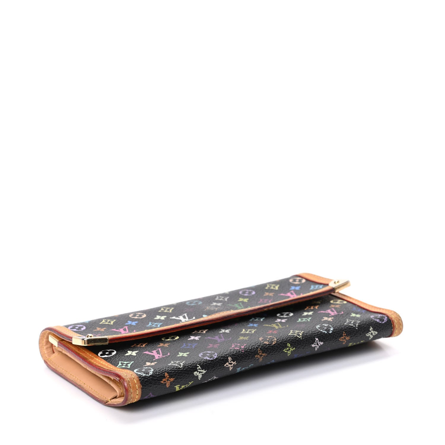 Louis Vuitton Monogram Multicolor Porte Tresor International Wallet Black 4 of 6