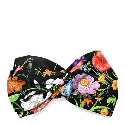 Gucci Silk Monogram Flora Print Headband M Black 1 of 5