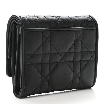 Christian Dior Lambskin Cannage Lady Dior Lotus Wallet Black 3 of 8