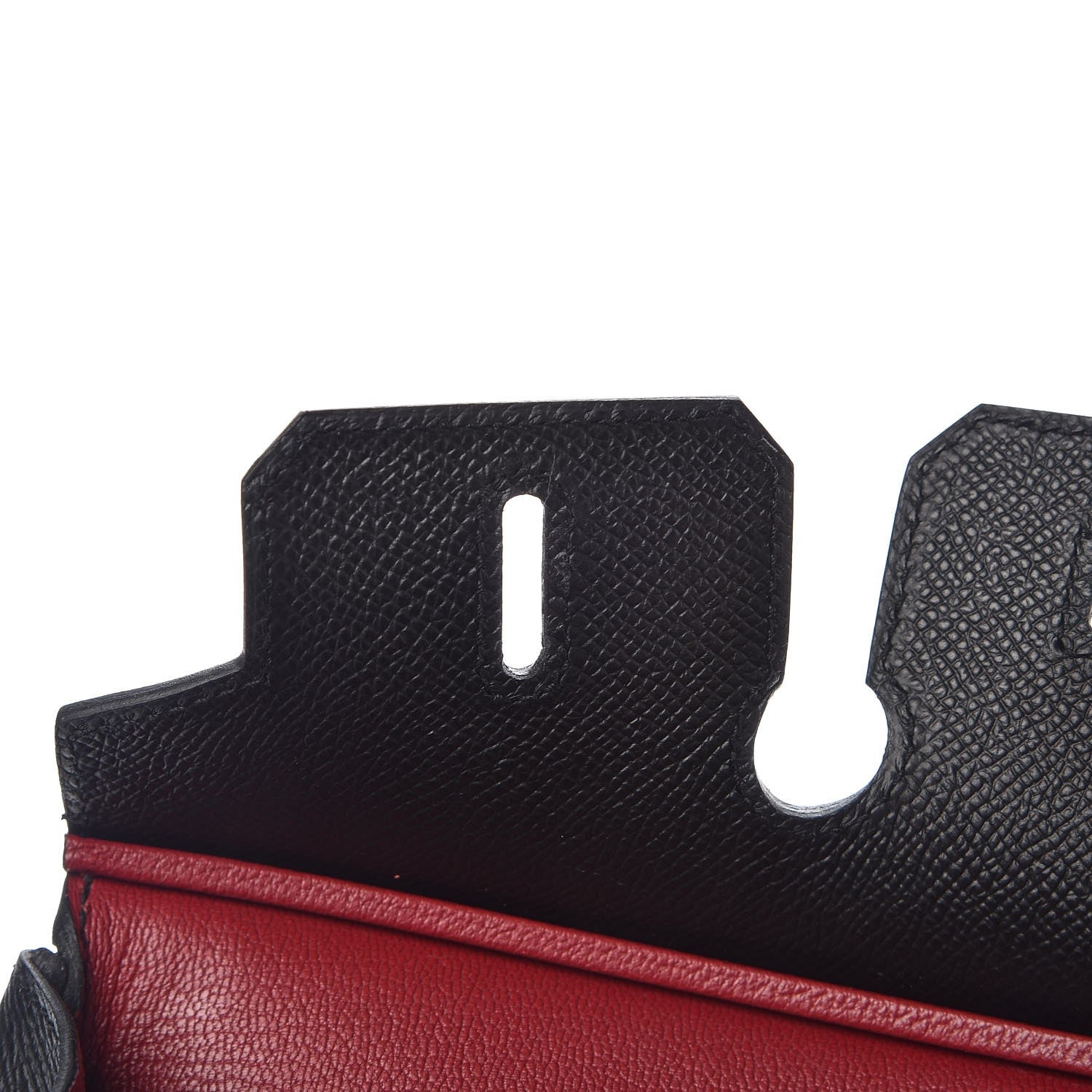 Hermes Epsom Horseshoe Birkin 25 Black Rouge Vif 9 of 36