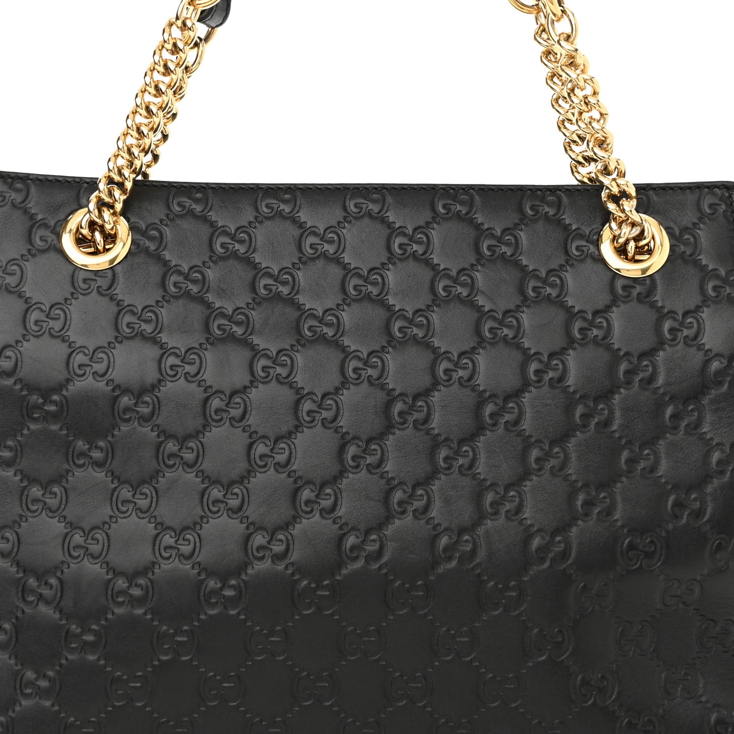 Guccissima Signature Medium Shoulder Tote Bag Black