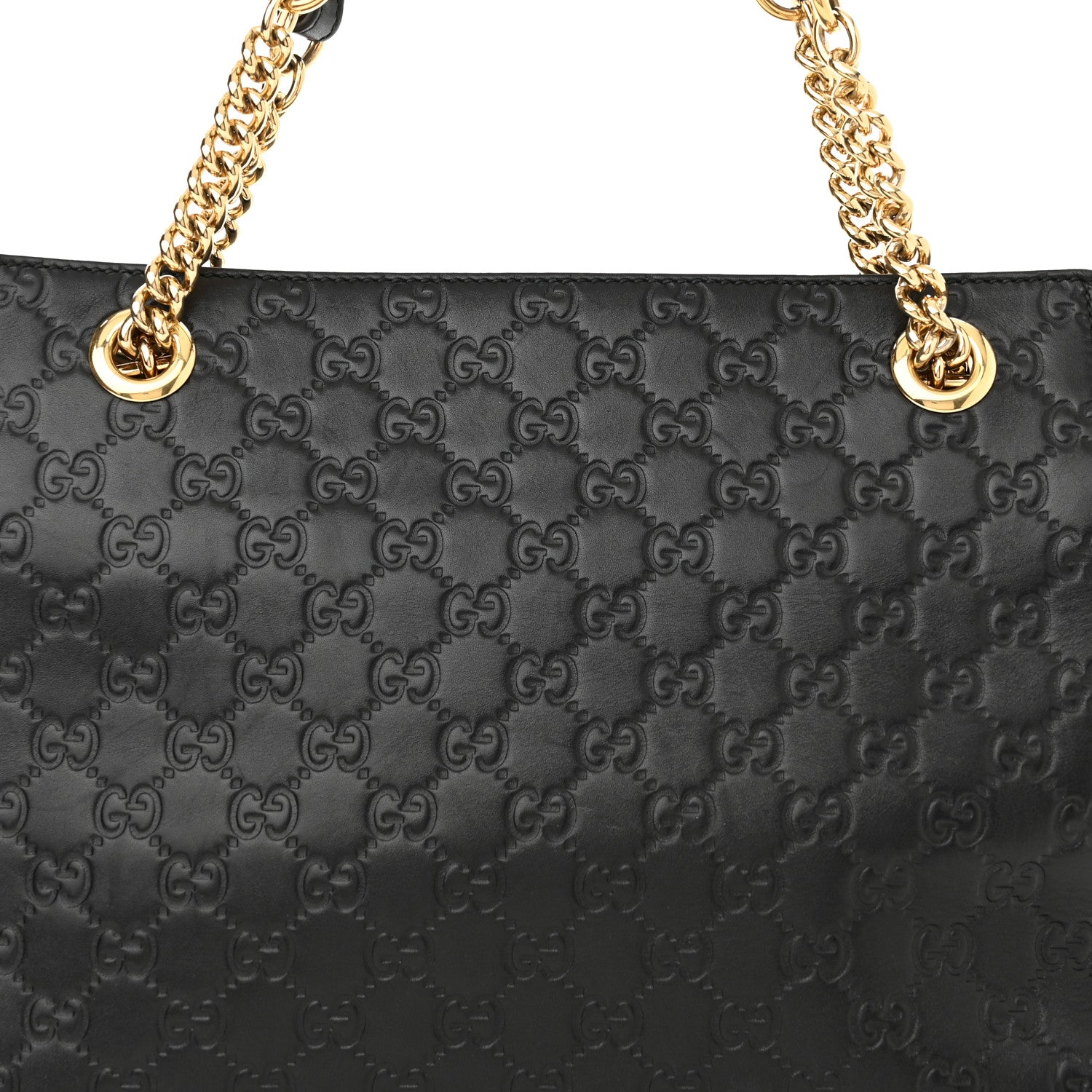 Gucci Guccissima Signature Medium Shoulder Tote Bag Black 8 of 10