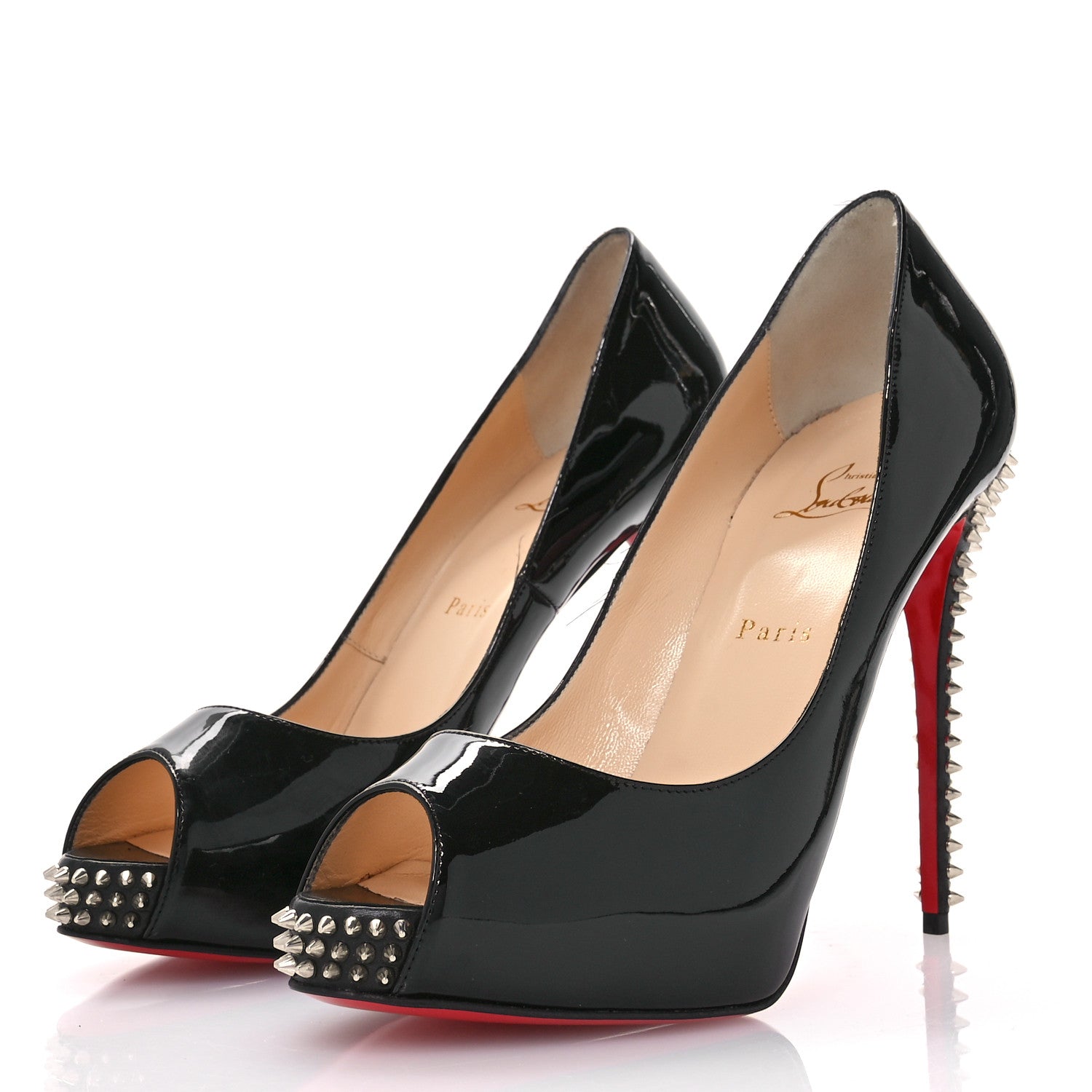 Christian Louboutin Patent New Very Prive Spikes 120 Pumps 40.5