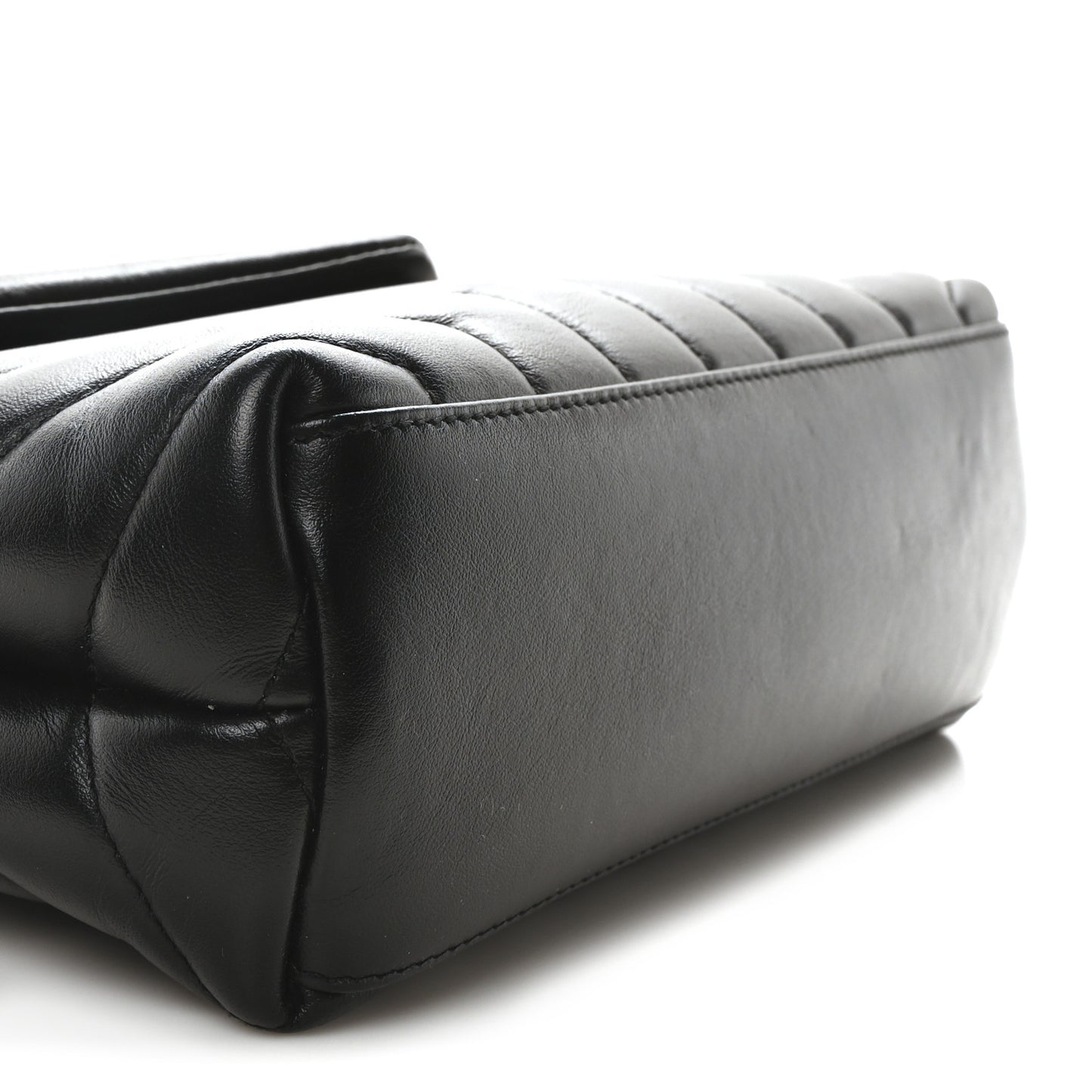 Calfskin Y Quilted Monogram Small Loulou Chain Satchel Black