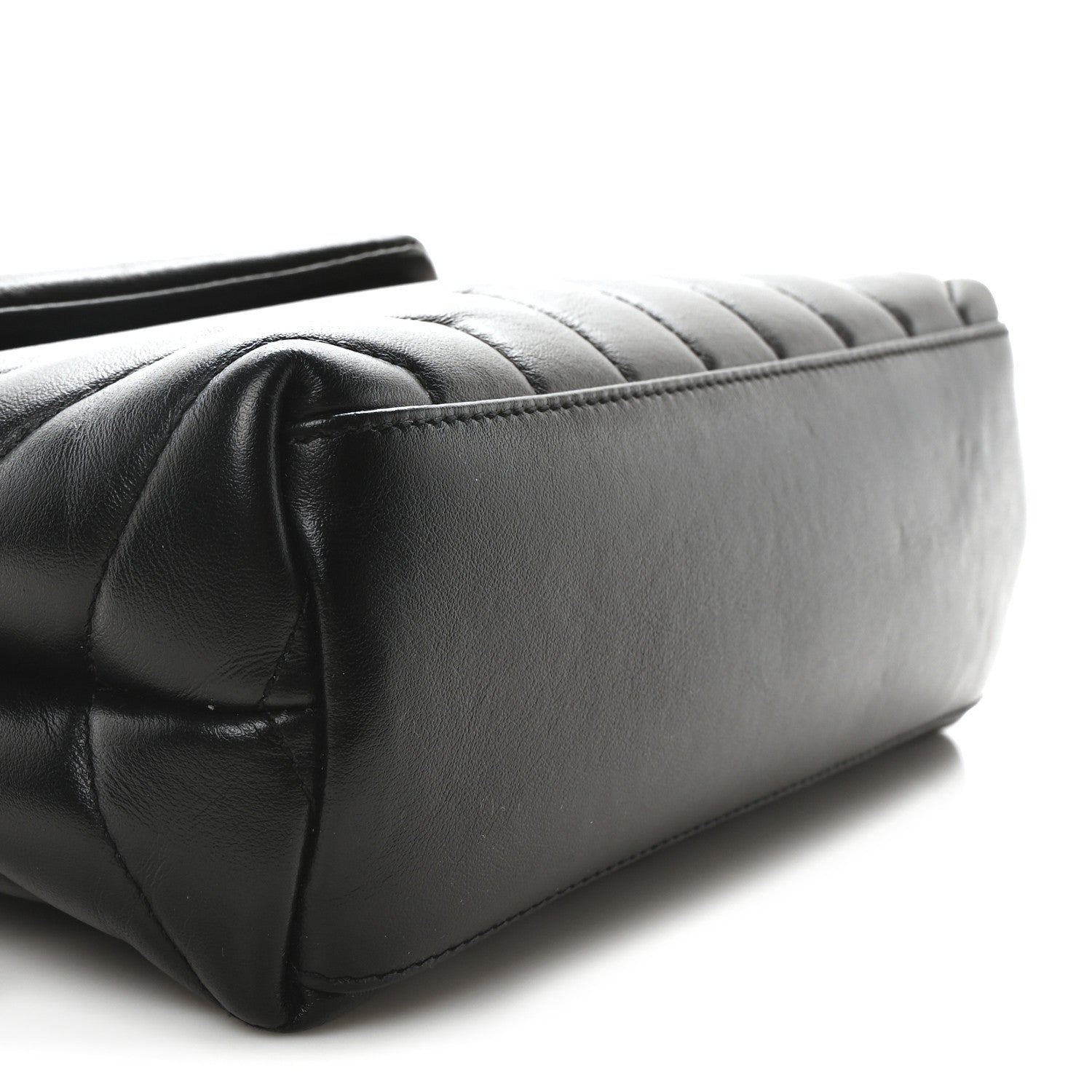 Saint Laurent Calfskin Y Quilted Monogram Small Loulou Chain Satchel Black 9 of 10