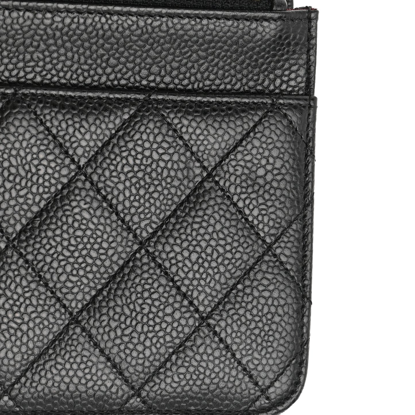 Caviar Quilted Wallet on Chain WOC Black
