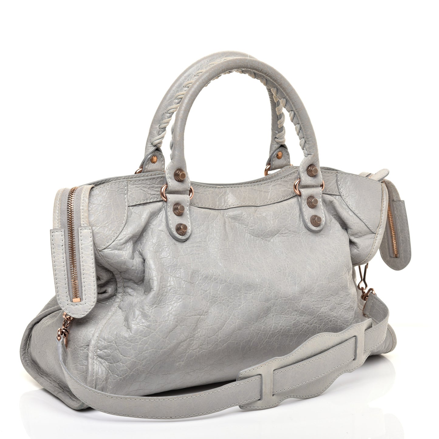 Agneau Giant 12 Rose Gold Hardware Hardware City Gris Ciment