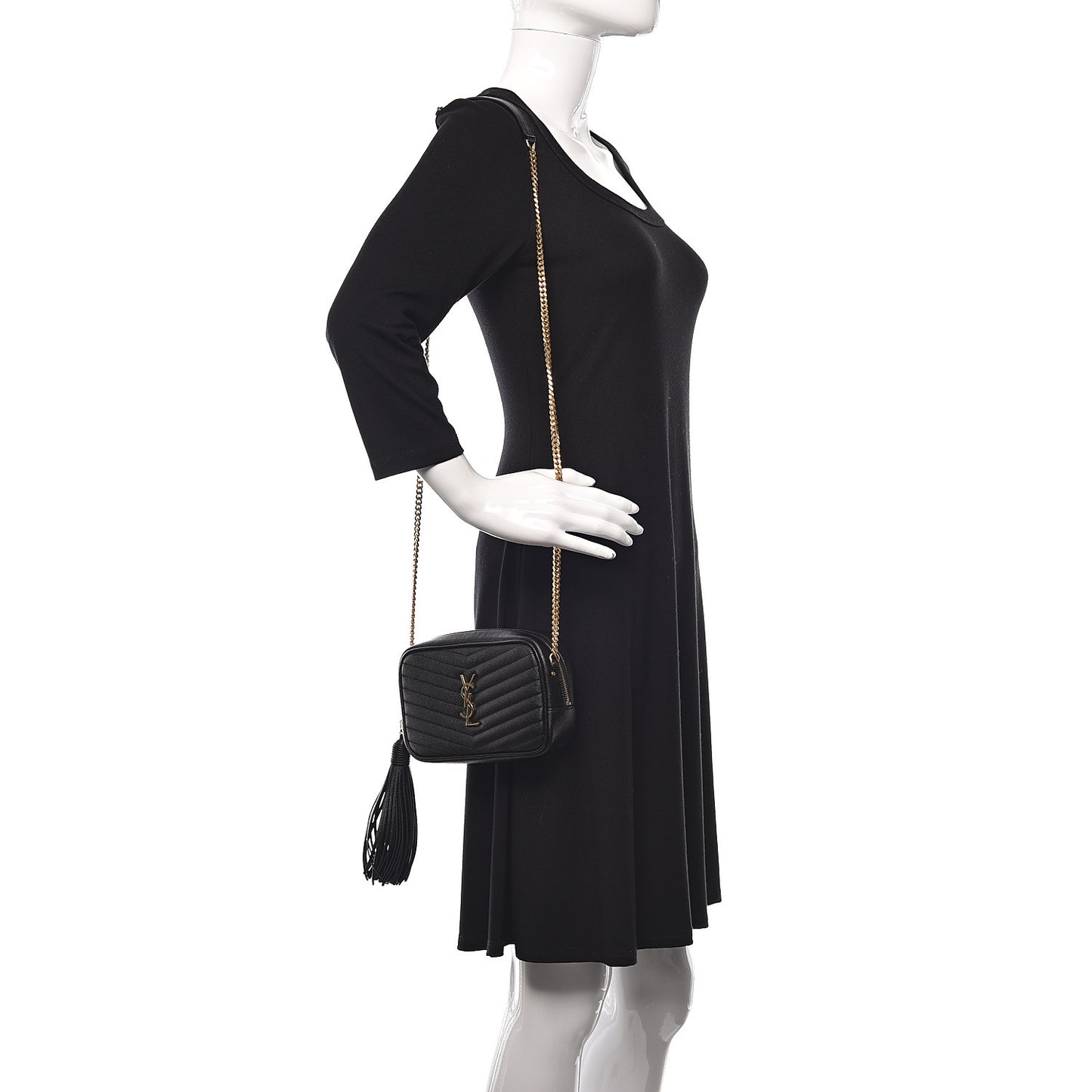 Grain De Poudre Matelasse Monogram Mini Lou Camera Bag Black