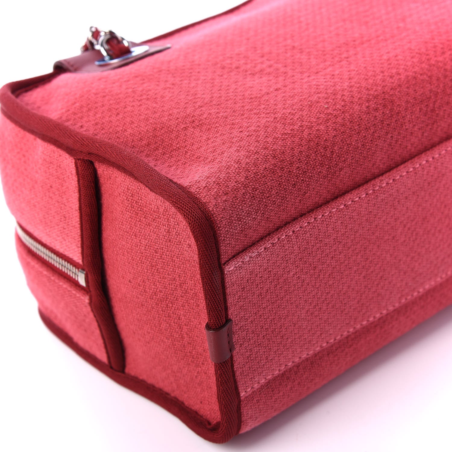 Chanel Canvas Deauville Small Bowling Bag Dark Pink 7 of 12