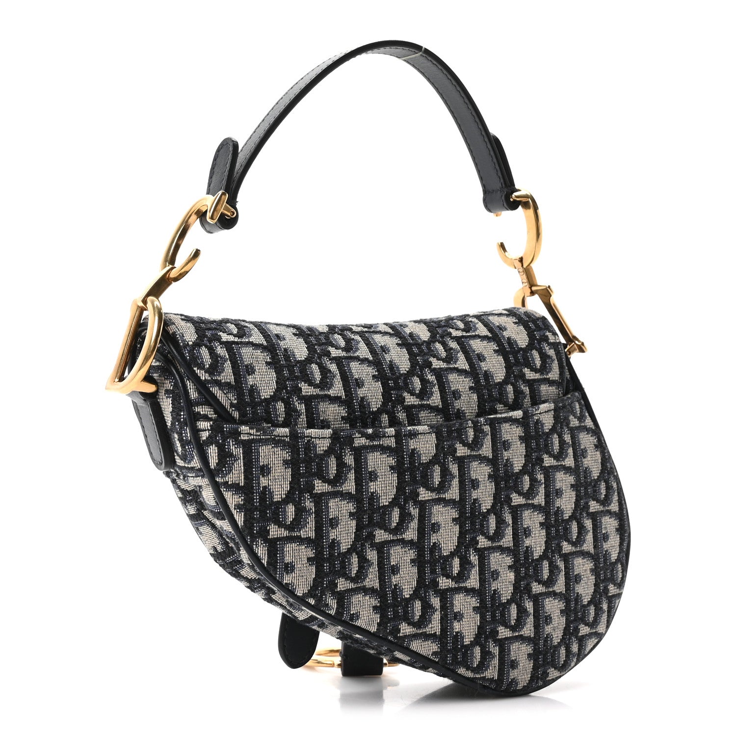 Christian Dior Oblique Mini Saddle Bag Blue 3 of 9