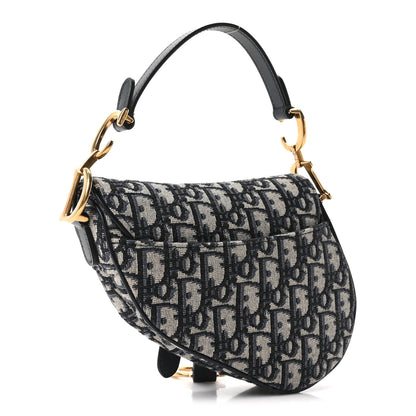 Christian Dior Oblique Mini Saddle Bag Blue 3 of 9