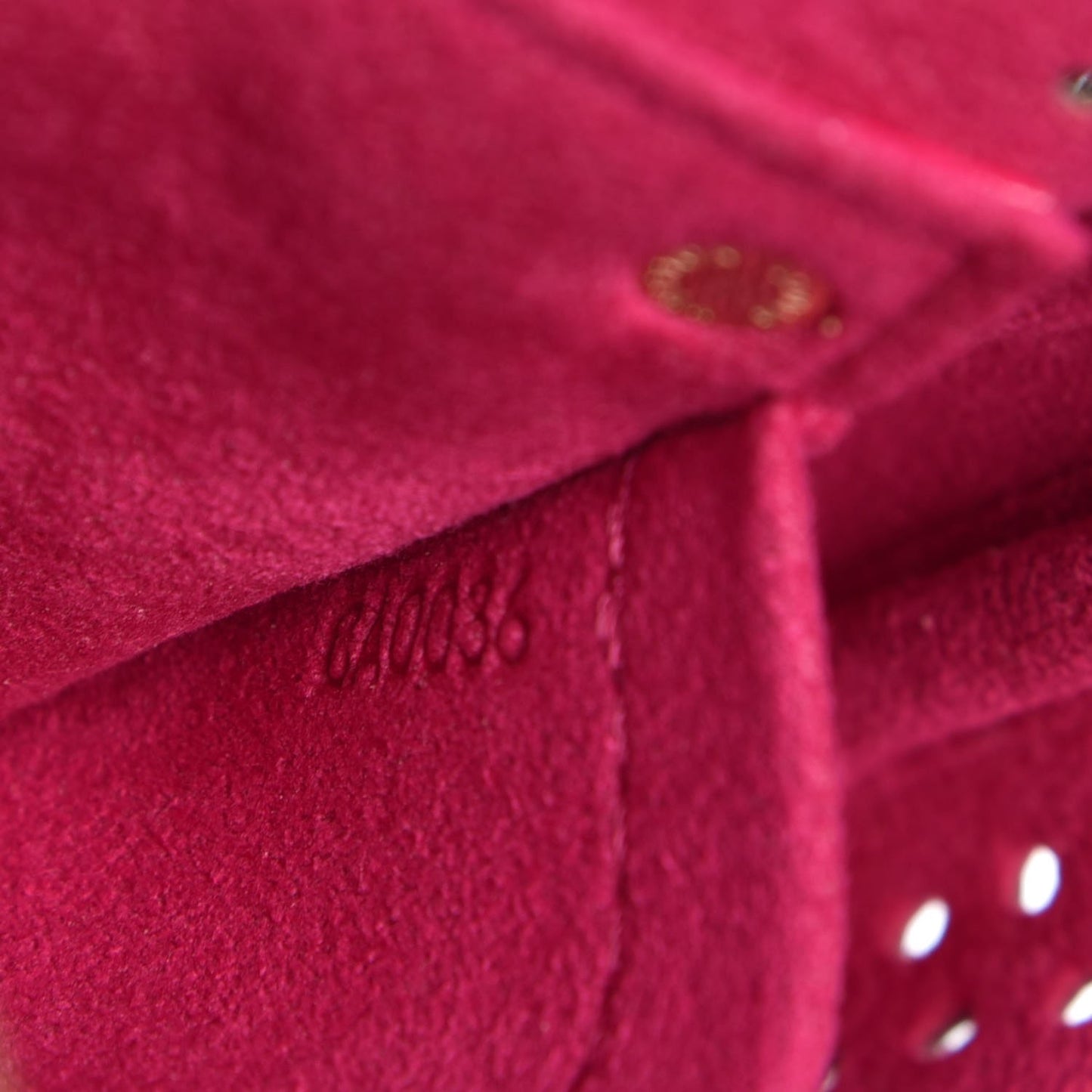 Monogram Perforated Pochette Accessories Bag Fuchsia