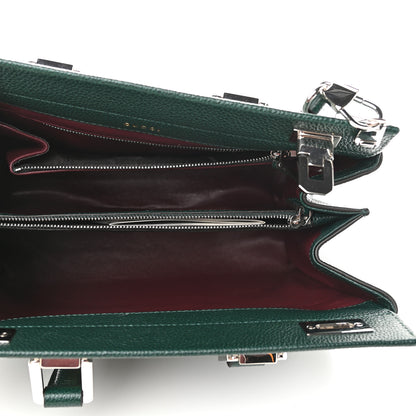 Gucci Grainy Calfskin Small Zumi Top Handle Bag Vintage Green 5 of 11