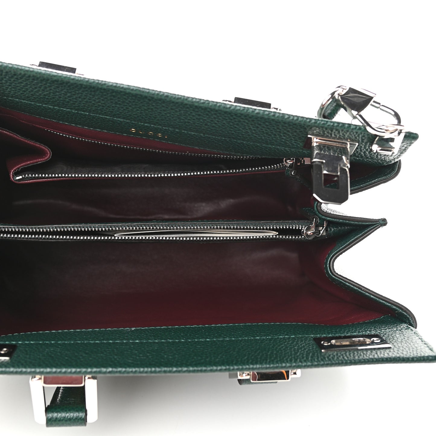Grainy Calfskin Small Zumi Top Handle Bag Vintage Green