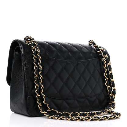 Chanel Caviar Quilted Jumbo Double Flap Black 3 of 11