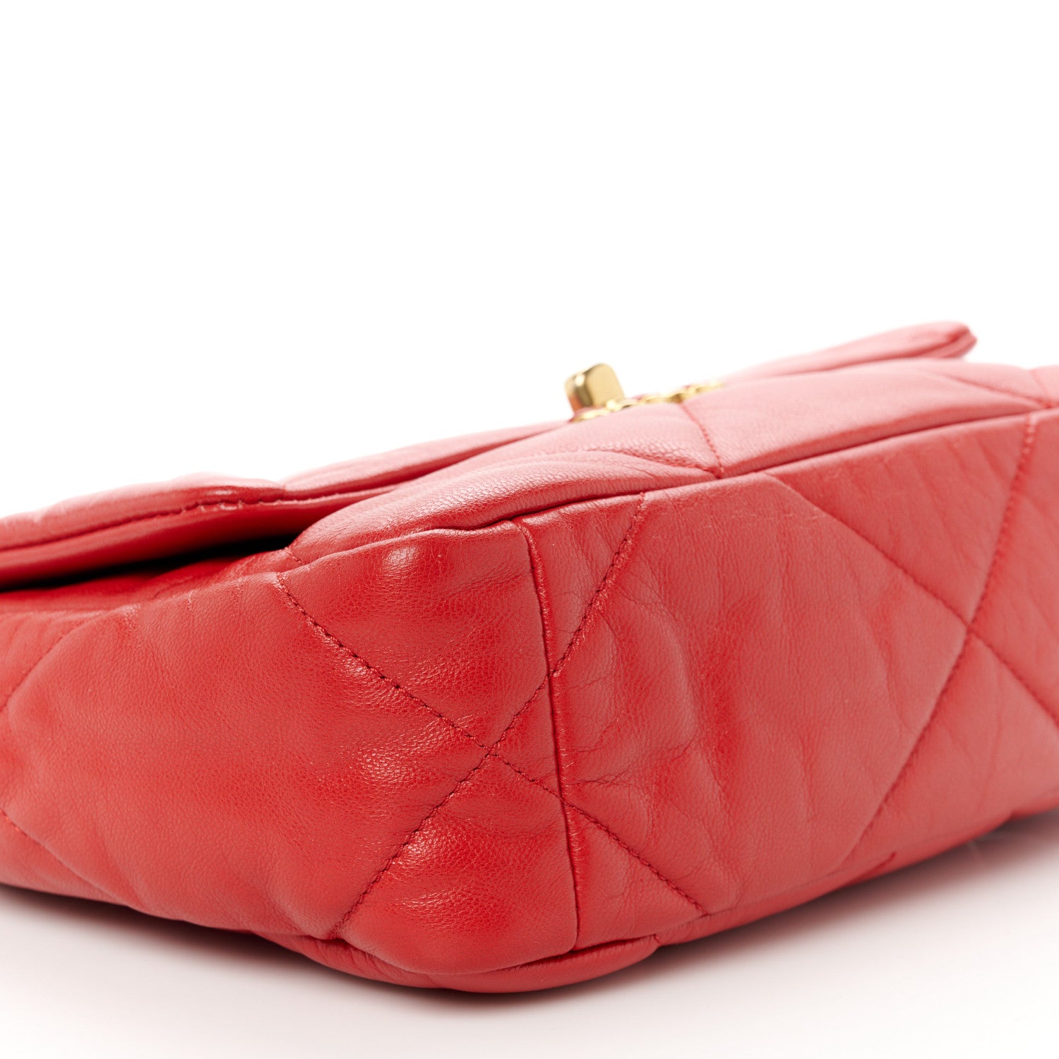 Chanel Goatskin Quilted Medium Chanel 19 Flap Red 9 of 10