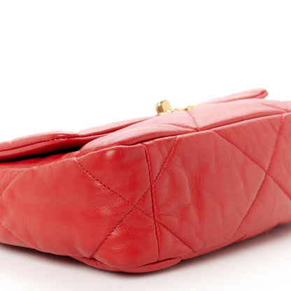Chanel Goatskin Quilted Medium Chanel 19 Flap Red 9 of 10
