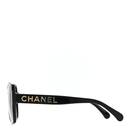 Chanel Acetate Polarized Square Sunglasses 5408 Black 3 of 7