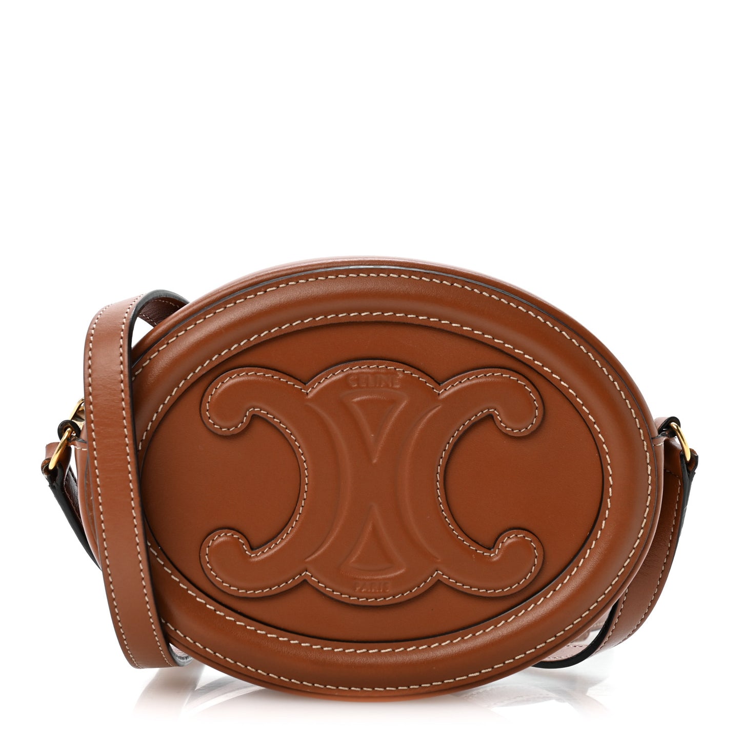 Smooth Calfskin Cuir Triomphe Oval Bag Tan