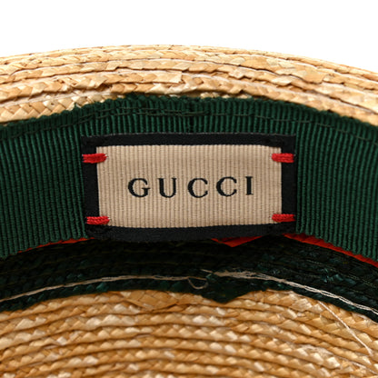 Gucci Abaca Straw Web Fedora Hat L 5 of 7