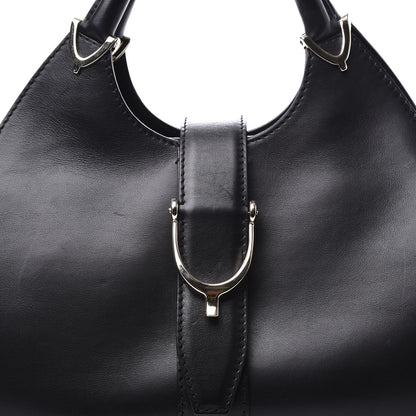 Gucci Calfskin Medium Stirrup Top Handle Bag Black 9 of 9