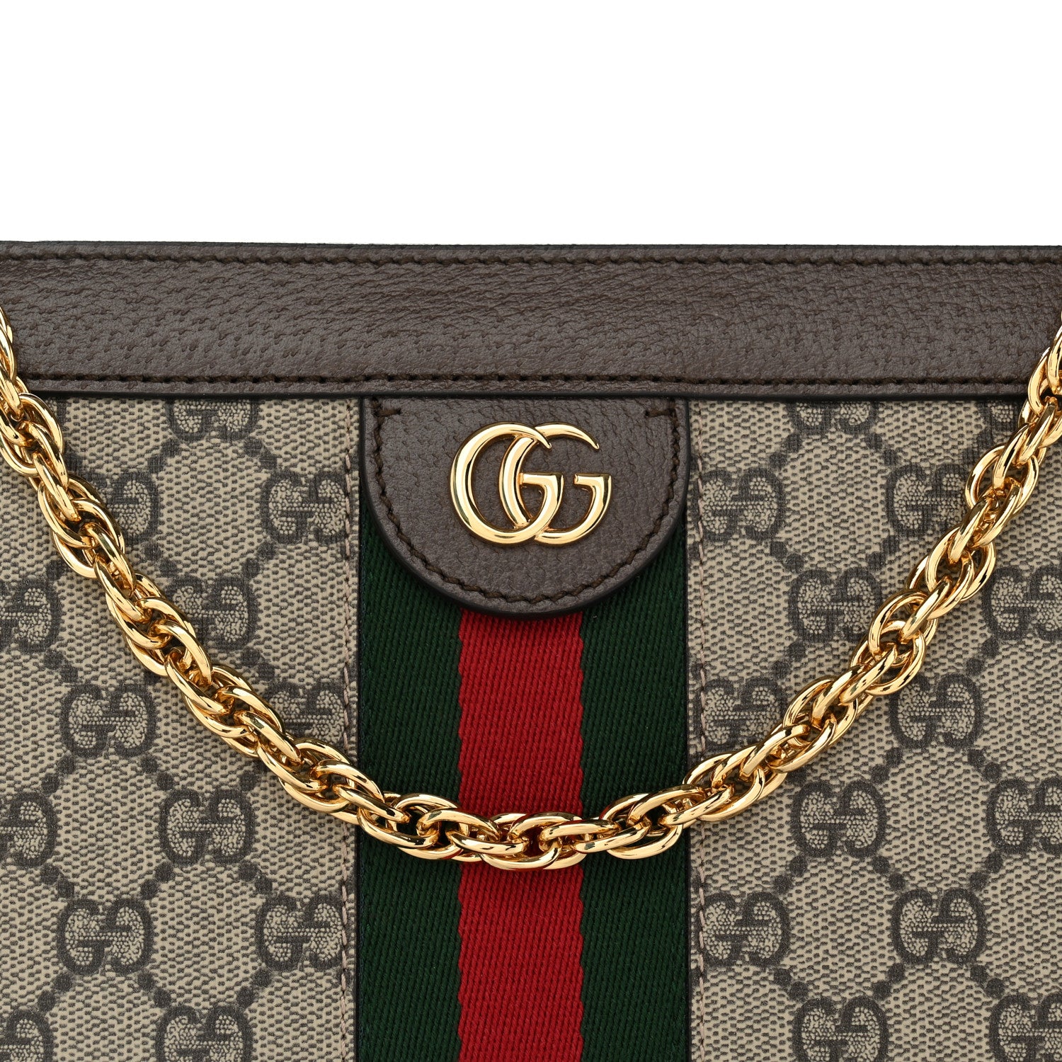 Gucci GG Supreme Monogram Web Small Ophidia Chain Shoulder Bag Brown 8 of 10