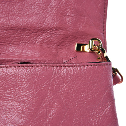 Balenciaga Agneau Giant 12 Gold Hardware Envelope Strap Clutch Rose Hortensia 8 of 8