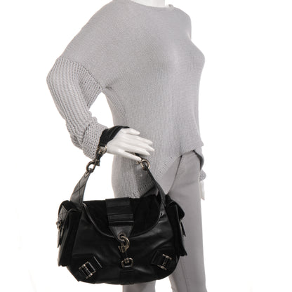 Christian Dior Leather Suede Rebelle Hobo Black 2 of 9
