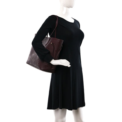 Louis Vuitton Empreinte Monogram Giant Neverfull MM Wine 3 of 9